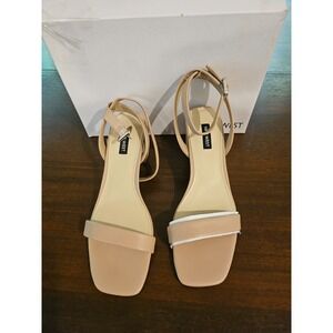 Nine West Milday Light Natural Patent Mid Block Heel Bock Dress Shoe Size‎ 9M